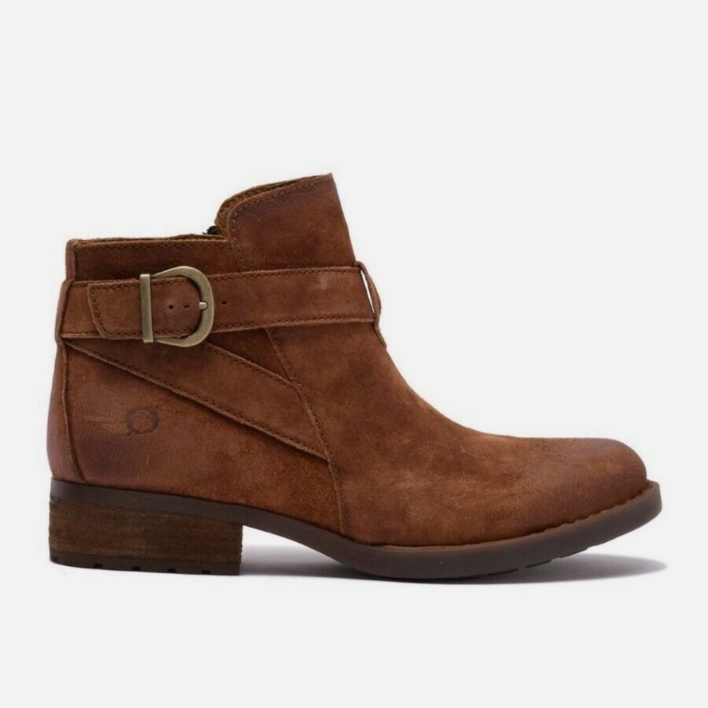 Born Jorgette Brown Distressed Suede Ankle Boot NWT
